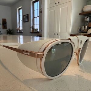 Vuarnet Glacier Round VL2110 Pure Grey Silver Flash Sunglasses Gold White
